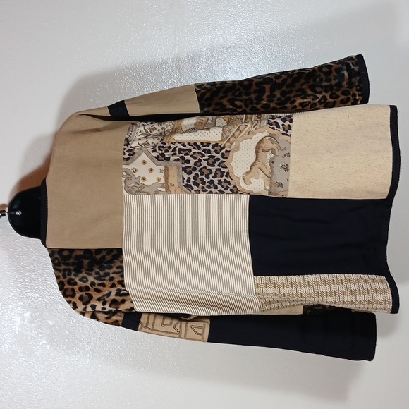 Max & Mabel Patch pattern Leopard print Blazer size 2 - Picture 3 of 12